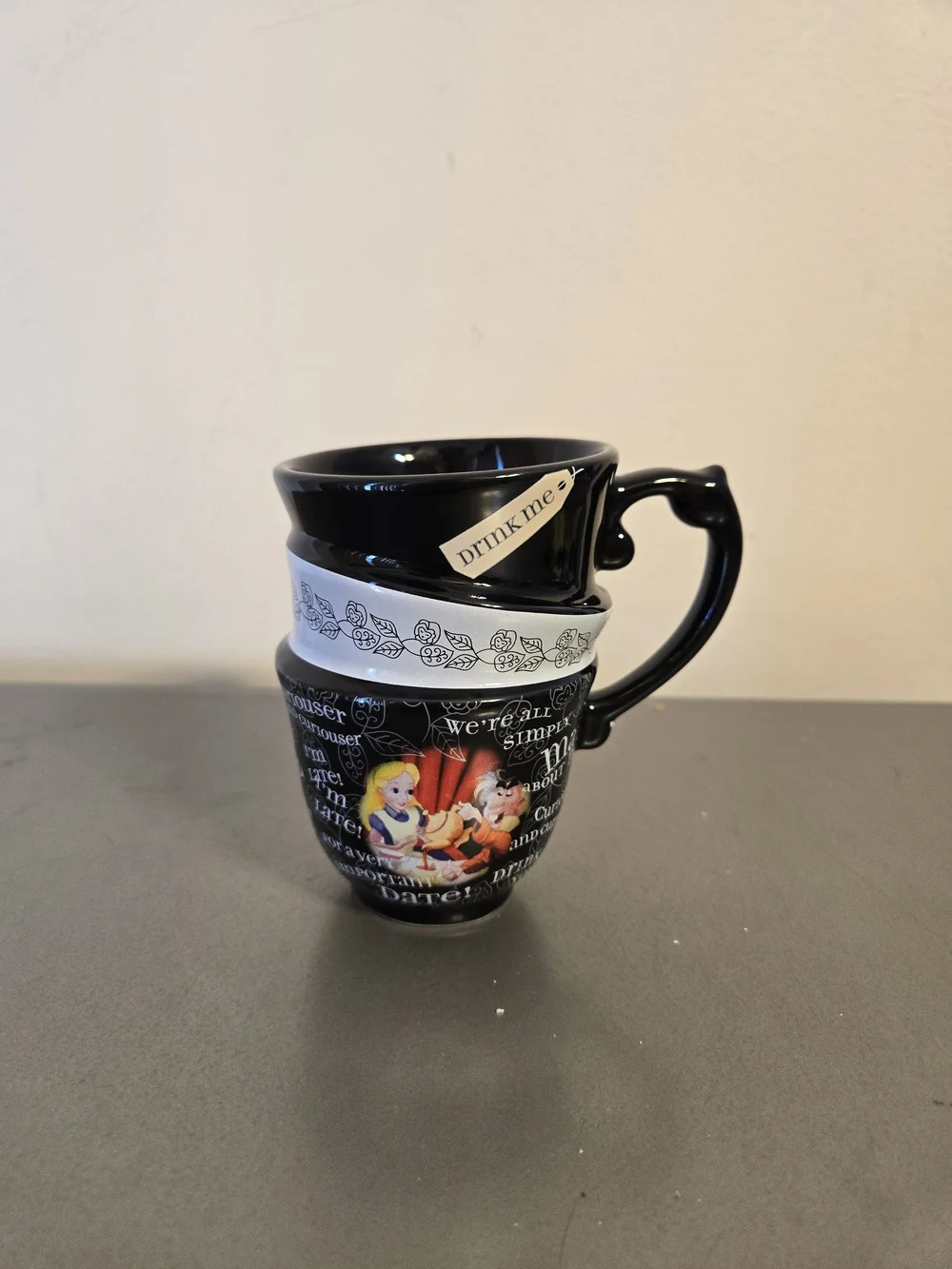 Disney Parks Alice in Wonderland Triple-Stacked Mad Hatter Coffee Mug